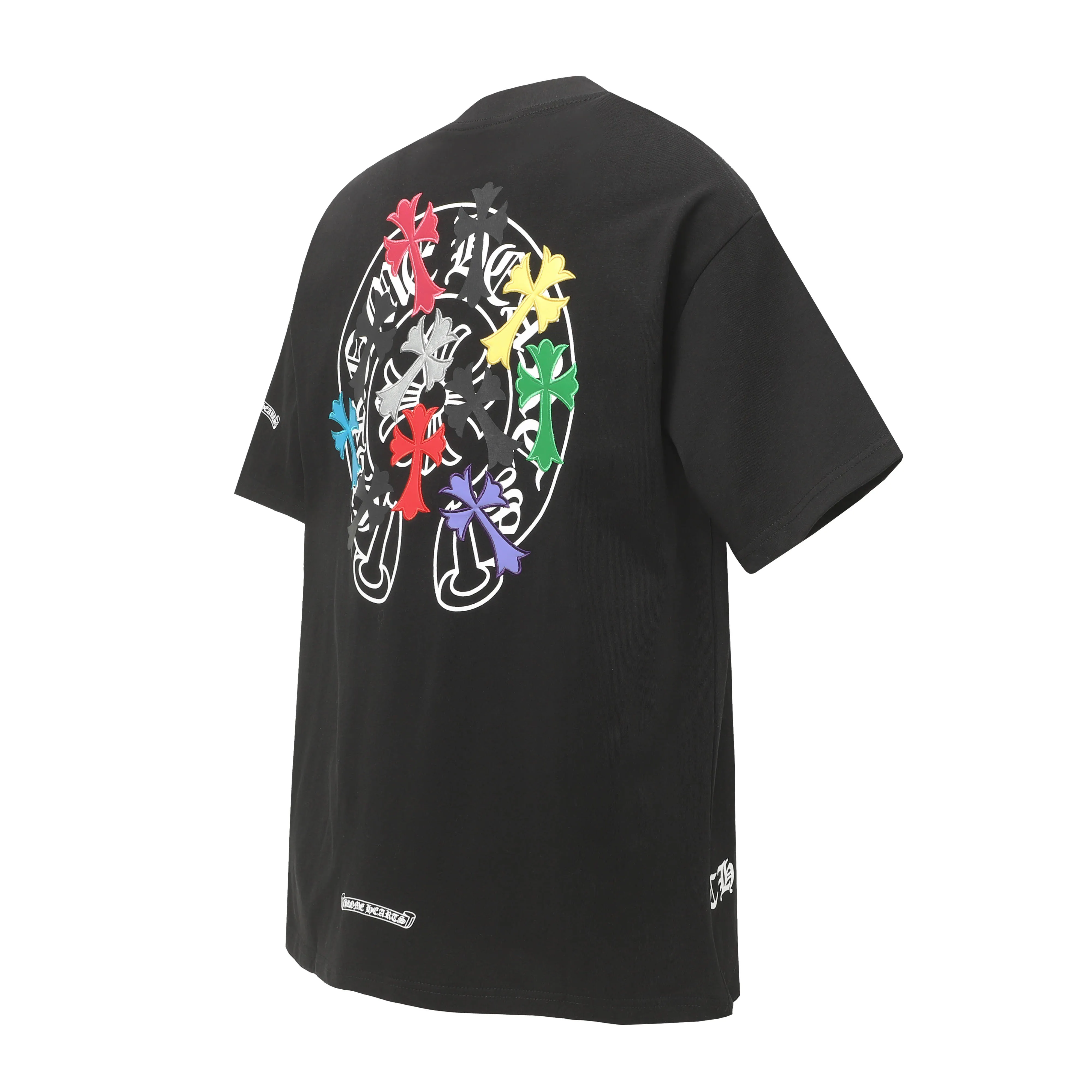 P190 Chrome Hearts CH Chrome Hearts Colorful Cross✝️Applied leather embroidered horseshoe short-sleeved T-shirt. Use imported Tajima machine embroidery. Correct configuration. Black 2025 Chrome Hearts authentic packaging. 280 grams of custom-dyed double yarn cotton. Large version. Loose and stylish. Different from lower versions, slim and long version, upper body and hips. 100% commitment: top quality. Not fast food. Highest version on the market. Top quality - different from ordinary versions on the market. If you care about quality. You must also respect the price. Absolutely zero after-sales service. The return rate so far is 0. It’s hard not to love the style. - 280g custom-dyed double yarn fabric. - Correct high-density main mark, washed tag, hand-sewn.